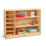 Jonti-Craft Adjustable Combo Mobile Straight-Shelf - with colored Paper-Trays