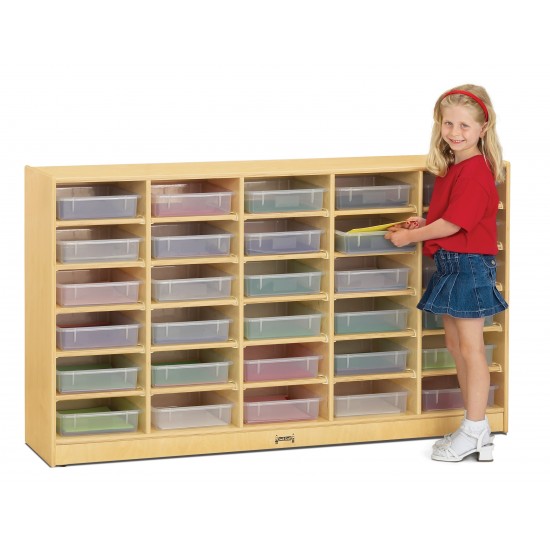 Jonti-Craft 30 Paper-Tray Mobile Storage - with Clear Paper-Trays