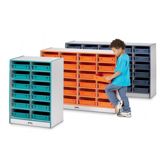 Rainbow Accents 30 Paper-Tray Mobile Storage - with Paper-Trays - Blue