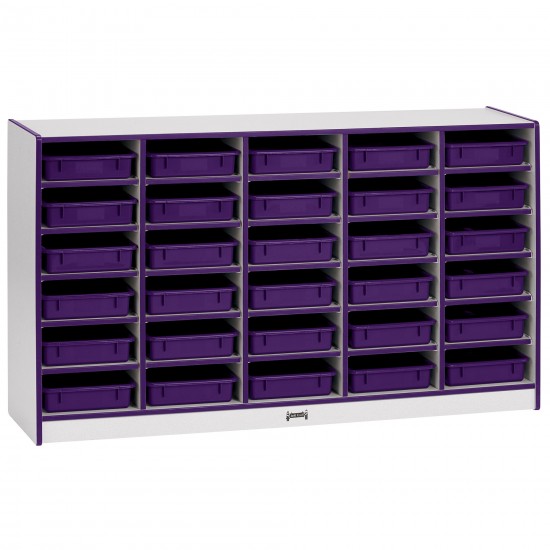 Rainbow Accents 30 Paper-Tray Mobile Storage - with Paper-Trays - Purple