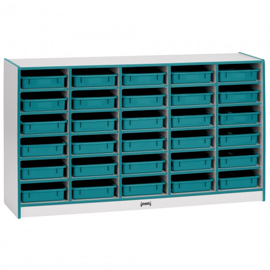 Rainbow Accents 30 Paper-Tray Mobile Storage - with Paper-Trays - Teal