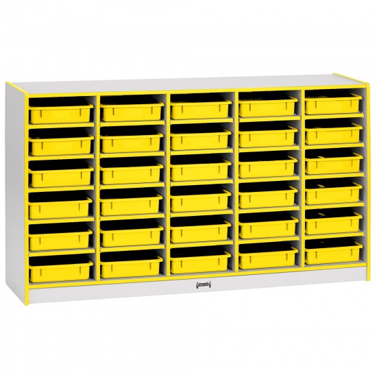 Rainbow Accents 30 Paper-Tray Mobile Storage - with Paper-Trays - Yellow