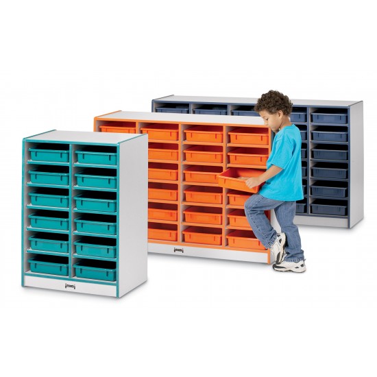 Rainbow Accents 30 Paper-Tray Mobile Storage - with Paper-Trays - Orange