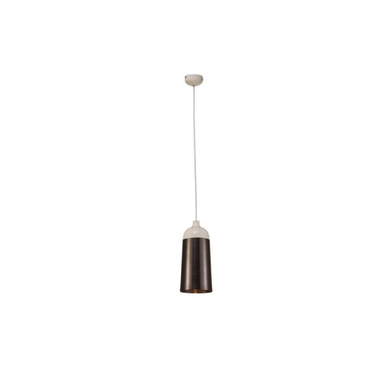 Abel Pendant Lamp, Silver and White Aluminium