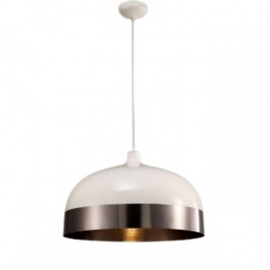 Adriana Pendant Lamp, Silver and White Aluminium