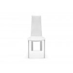 Allison Dining Chair white hard leather matching stitching