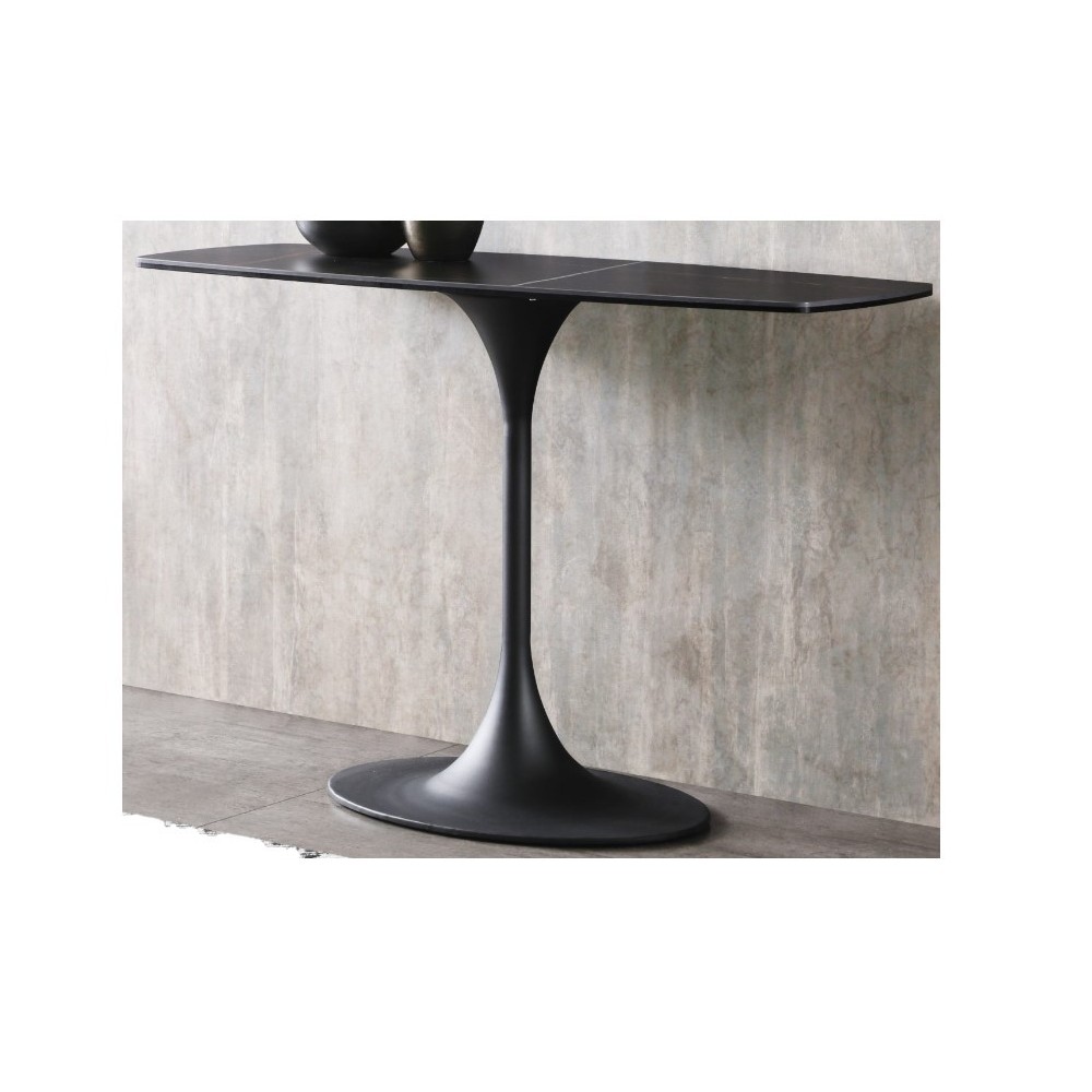 Amarosa Console Table, clear glass, ceramic top