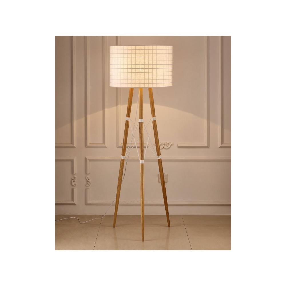 Amber Floor Lamp White