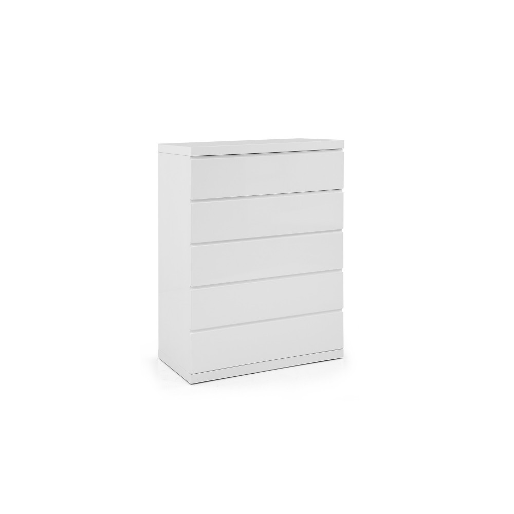 Anna Chest of 5 Drawers High Gloss White