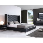 Anna Night Stand small High Gloss Grey Self close runners