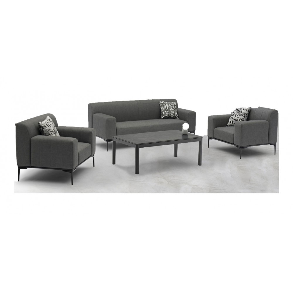 Ashton 4-Piece Outdoor Collection, Dark Gray Aluminum Frame