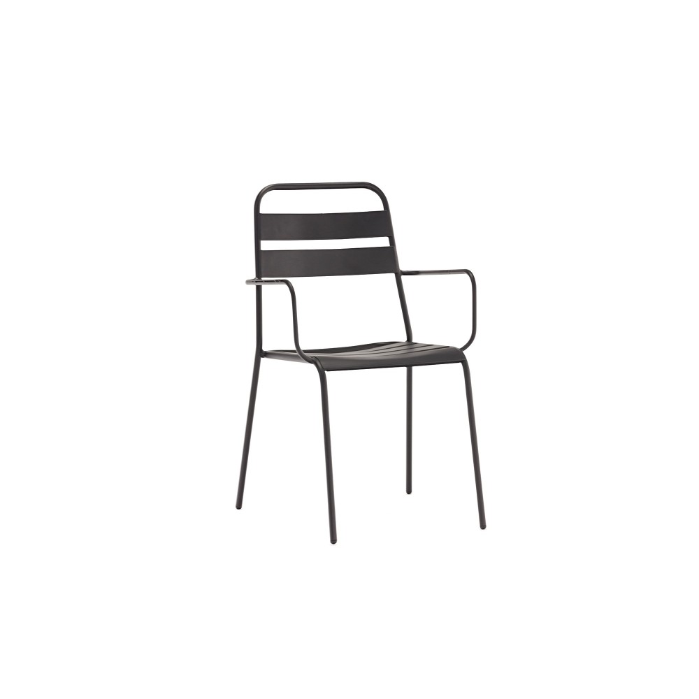 Belle Indoor/Outdoor Dining Armchair, Grey Aluminium frame