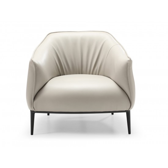 Benbow Leisure Chair, Light Grey Faux leather