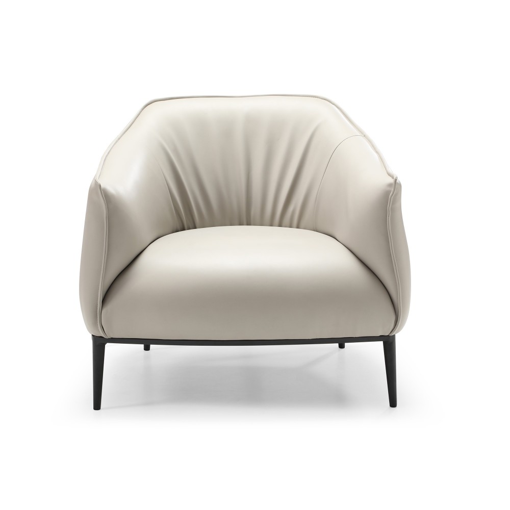 Benbow Leisure Chair, Light Grey Faux leather