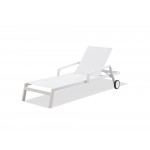 Bondi Outdoor Chaise Lounge Aluminium matte White color