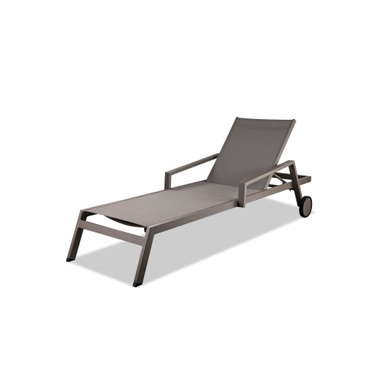 Bondi Outdoor Chaise Lounge in Aluminium Grey color