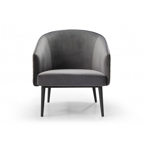 Boston Leisure Chair, Front back & seat in Grey Velvet fabric