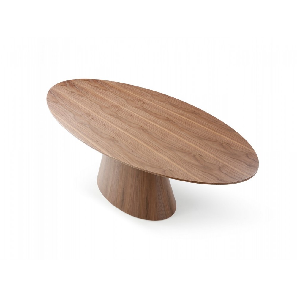 Bruno Oval Dining Table, Walnut Veneer