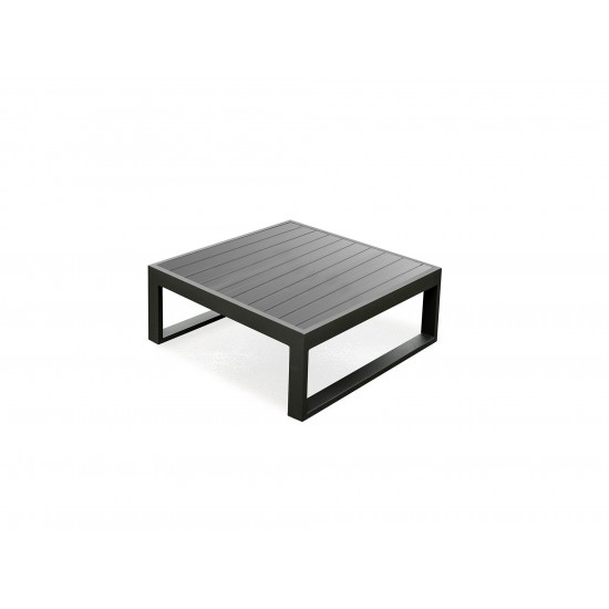 Caden Indoor/Outdoor Coffee Table, Gray Aluminum