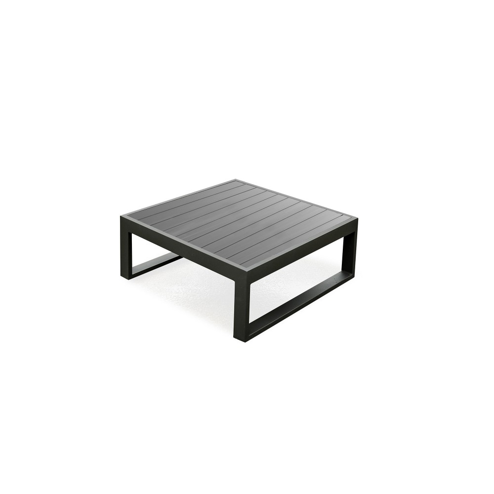 Caden Indoor/Outdoor Coffee Table, Gray Aluminum Caden Indoor/Outdoor Coffee Table, Gray Aluminum