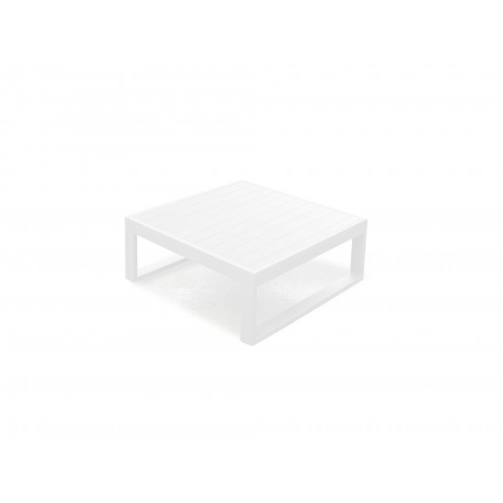 Caden Indoor/Outdoor Coffee Table, White Aluminum