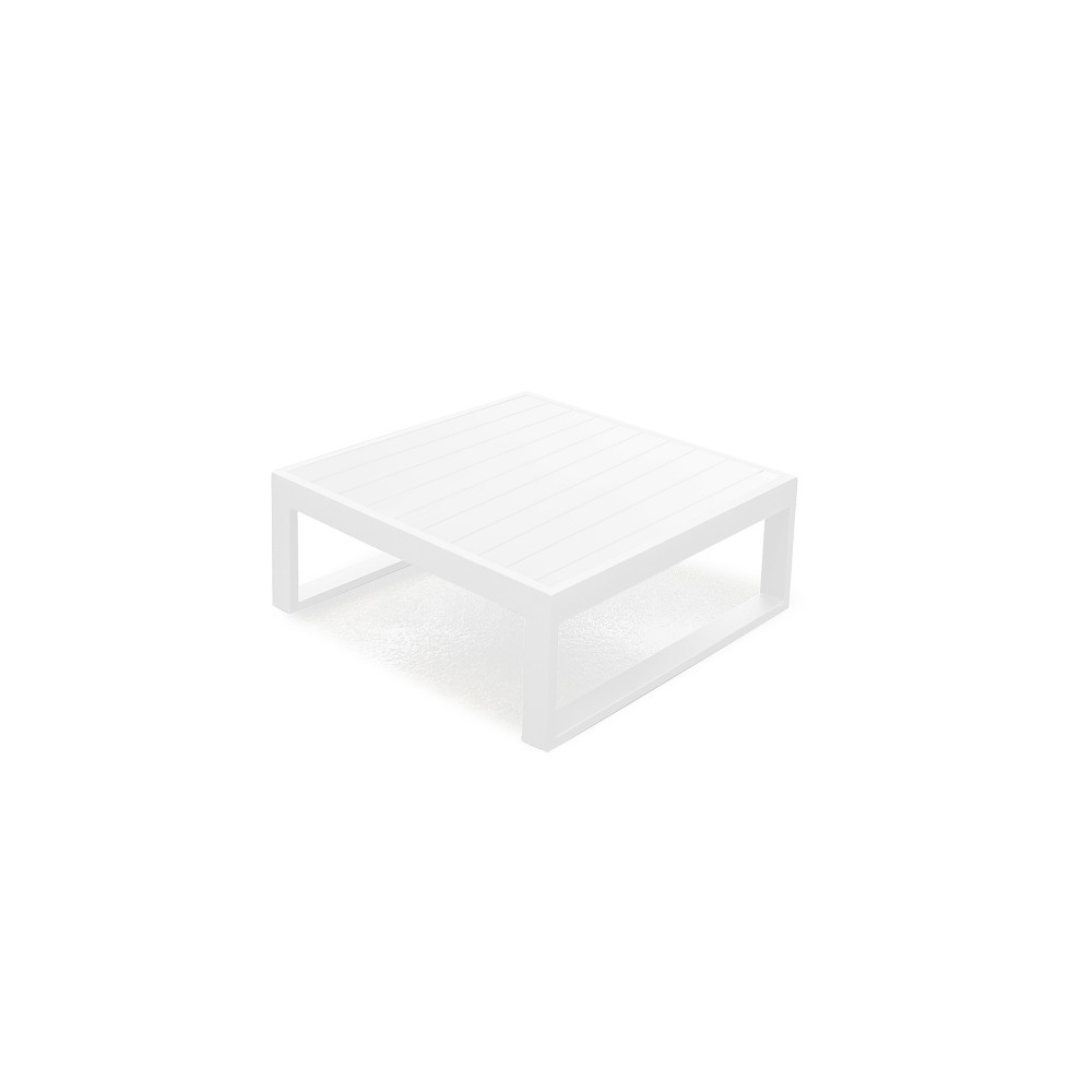 Caden Indoor/Outdoor Coffee Table, White Aluminum