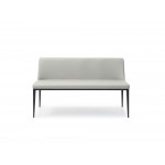 Carrie Bench Light Grey Faux Leather