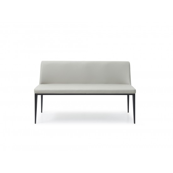 Carrie Bench Light Grey Faux Leather