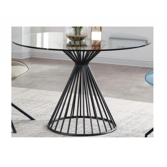 Cielo Round Dining Table, tempered glass top
