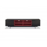 Cleveland TV Unit smoke oak veneer and red shelf