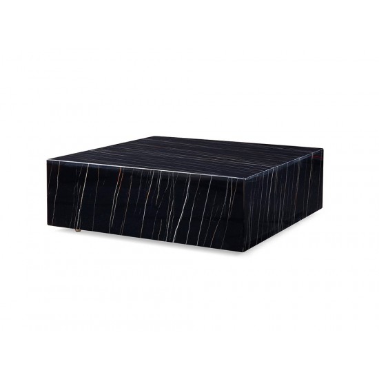 Cube Square Coffee table Black Marble high gloss