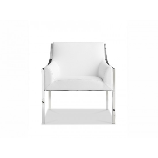 Dalton Leisure Armchair White faux leather polished