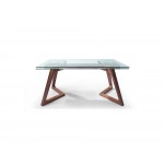 Delta Extendable Dining Table tempered clear glass top
