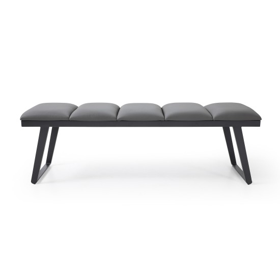 Ethan Bench Dark Grey Faux Leather