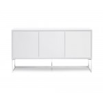 Fiona Buffet High gloss white body polished stainless steel legs