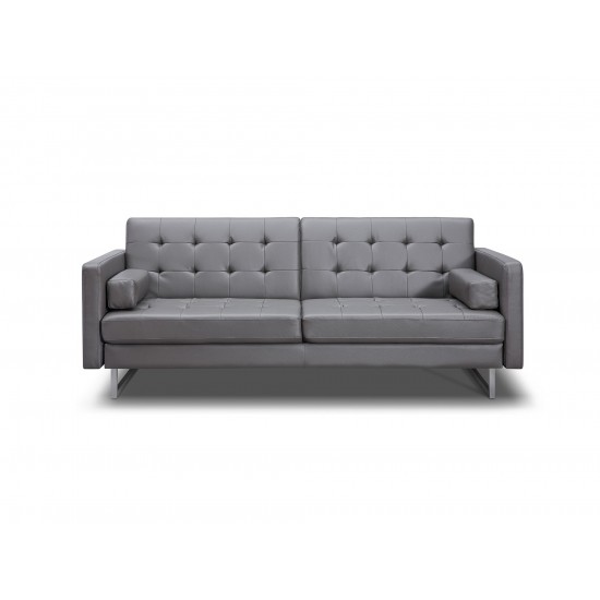 Giovanni Sofa Bed Gray Faux Leather