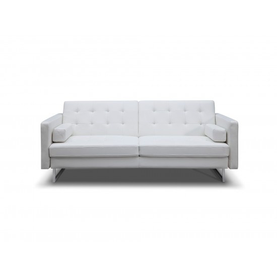 Giovanni Sofa Bed White Faux Leather