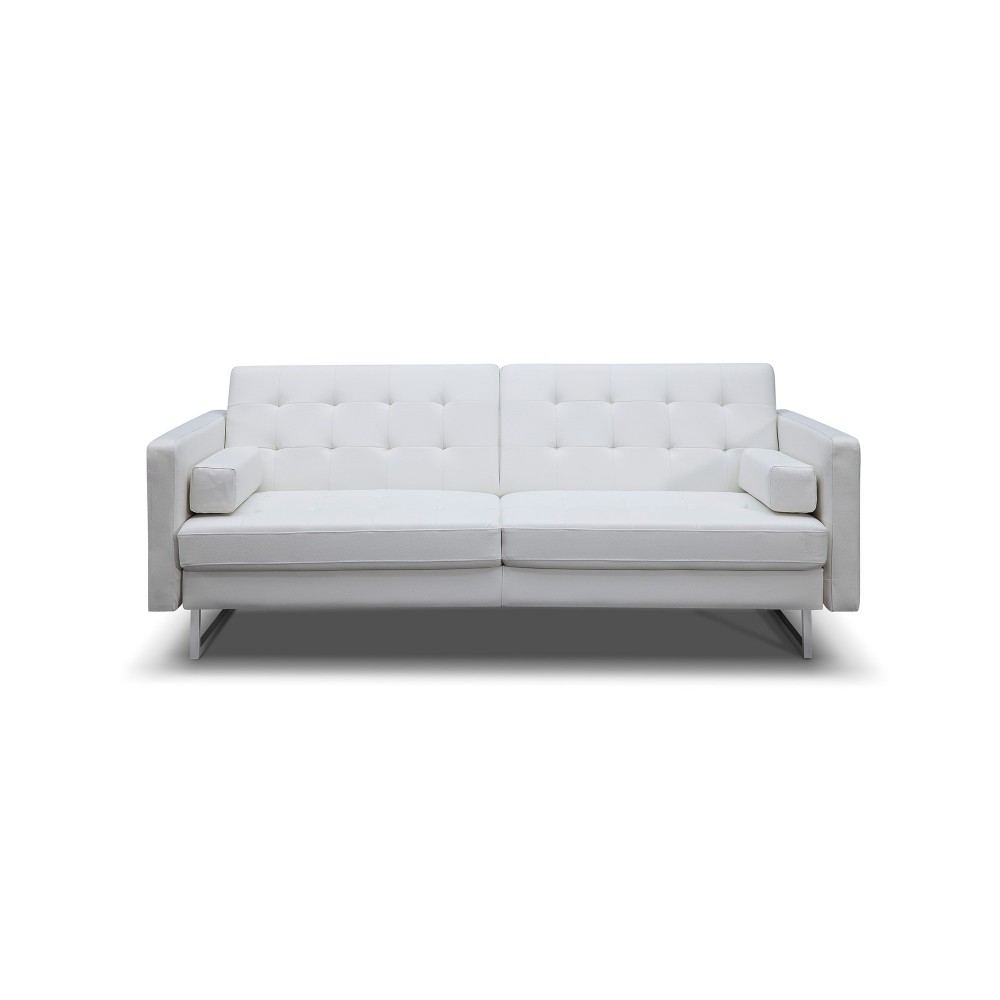 Giovanni Sofa Bed White Faux Leather