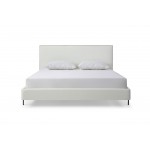 Hollywood King Bed, White faux leather