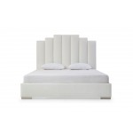 Jordan King Bed, White Faux Leather