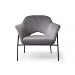 Karla Leisure Armchair, Grey velvet fabric