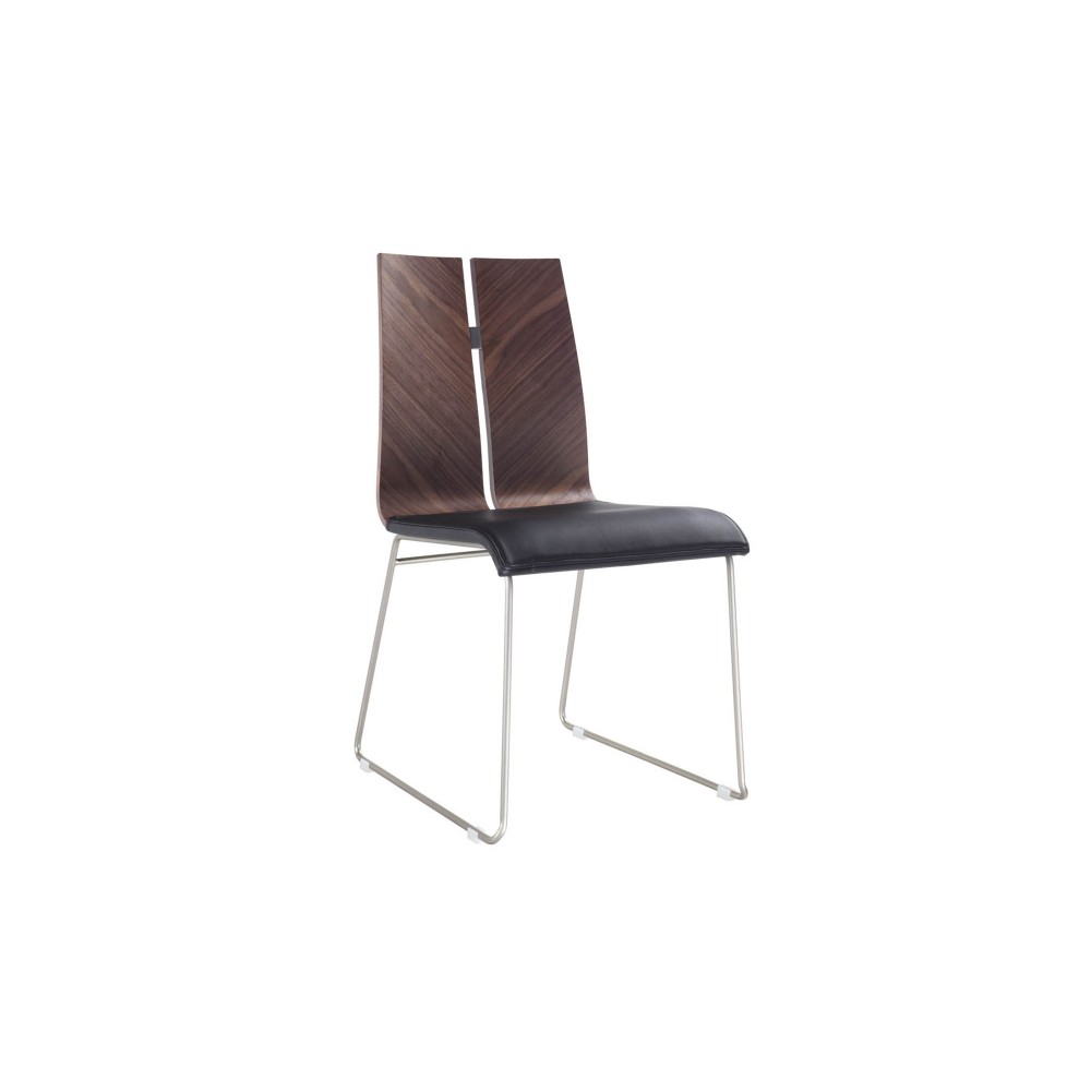 Lauren Dining Chair Natural Walnut veneer Black Faux Leather Lauren Dining Chair Natural Walnut veneer Black Faux Leather