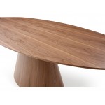 Lauren Dining Chair Natural Walnut veneer Black Faux Leather