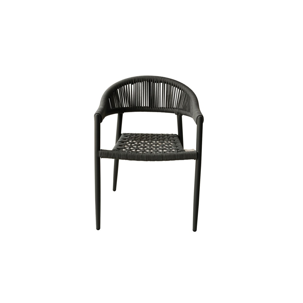 Leyla Indoor/Outdoor Dining Armchair, Aluminium gray