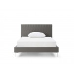 Liz Full Bed, Dark Gray faux leather