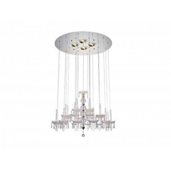 Macy Pendant Lamp Large Clear Glass and Crystal