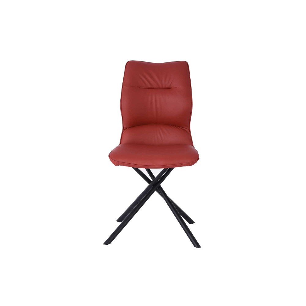 Marlon Dining Chair, Burgundy faux leather