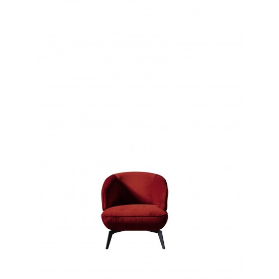 Mersin Accent Chair, Red Velvet Fabric