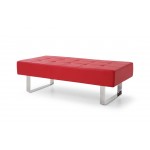 Miami bench Red Faux Leather chrome frame