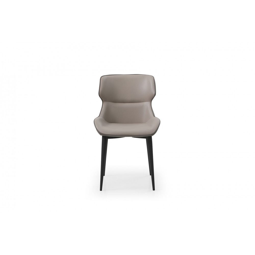 Morocco Dining Chair, Light Gray Faux Leather